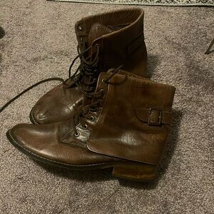 MIA brown Leather lace up womens boots size 10